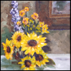 Still Life with Sunflowers, Salvia, and Zinnias