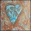 Copper and Teal Heart Pieces