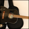 Fender Acoustic Black Guitar signed by Dolly Parton