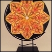 Yellow Patterned Abstract Flower Sculpture