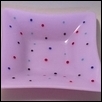 Lavender Glass Drop Out Bowl with Various color dots